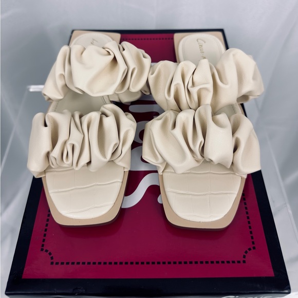 Circus NY by Sam Edelman Women's Iggy Ruffled Strap Slide Sandal Ivory US 5M NIB - Picture 8 of 14